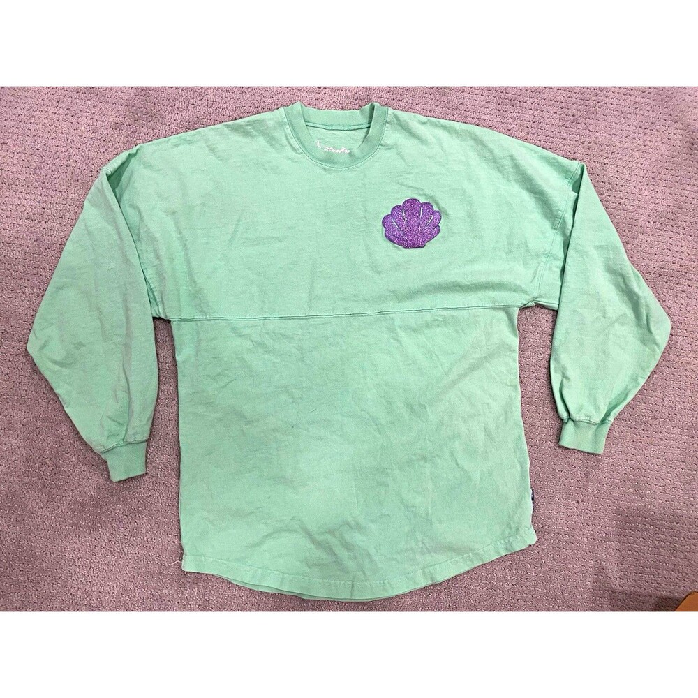 Disney Parks Spirit Jersey XS Little Mermaid Ariel Shell WDW Purple Glitter Mint